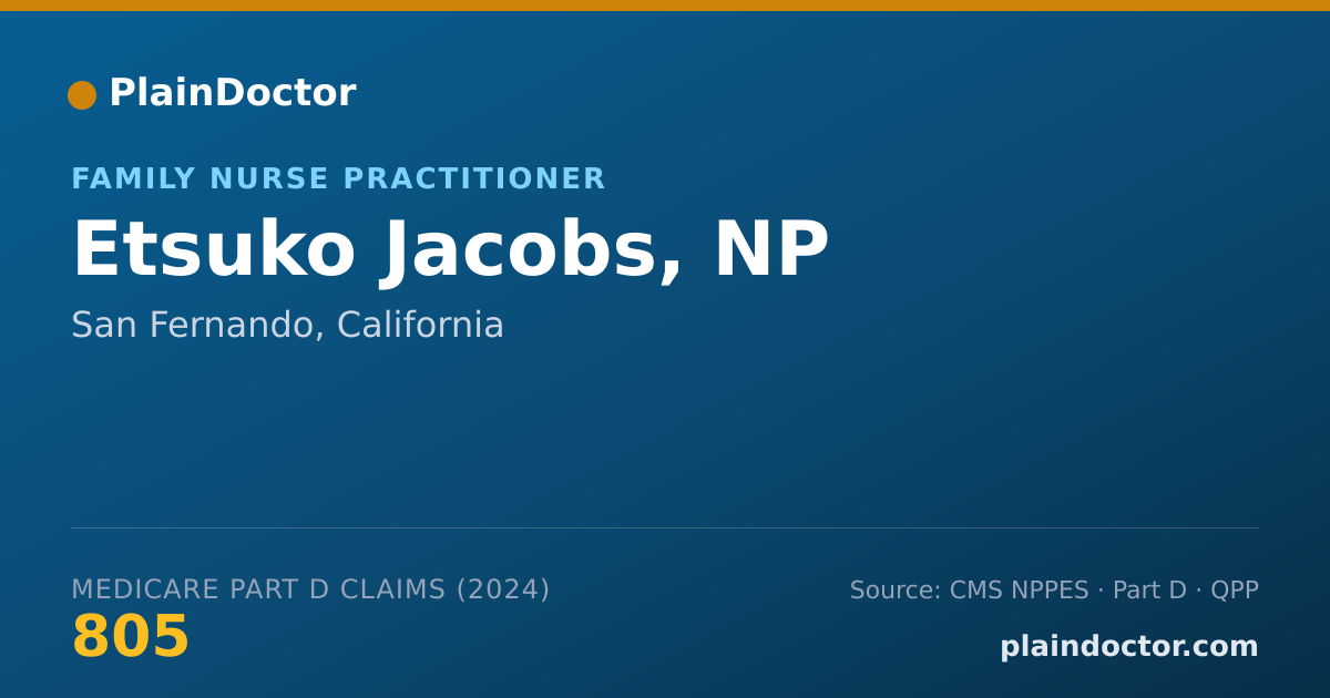 Shareable card for Etsuko Jacobs, NP - Family Nurse Practitioner, San Fernando, CA