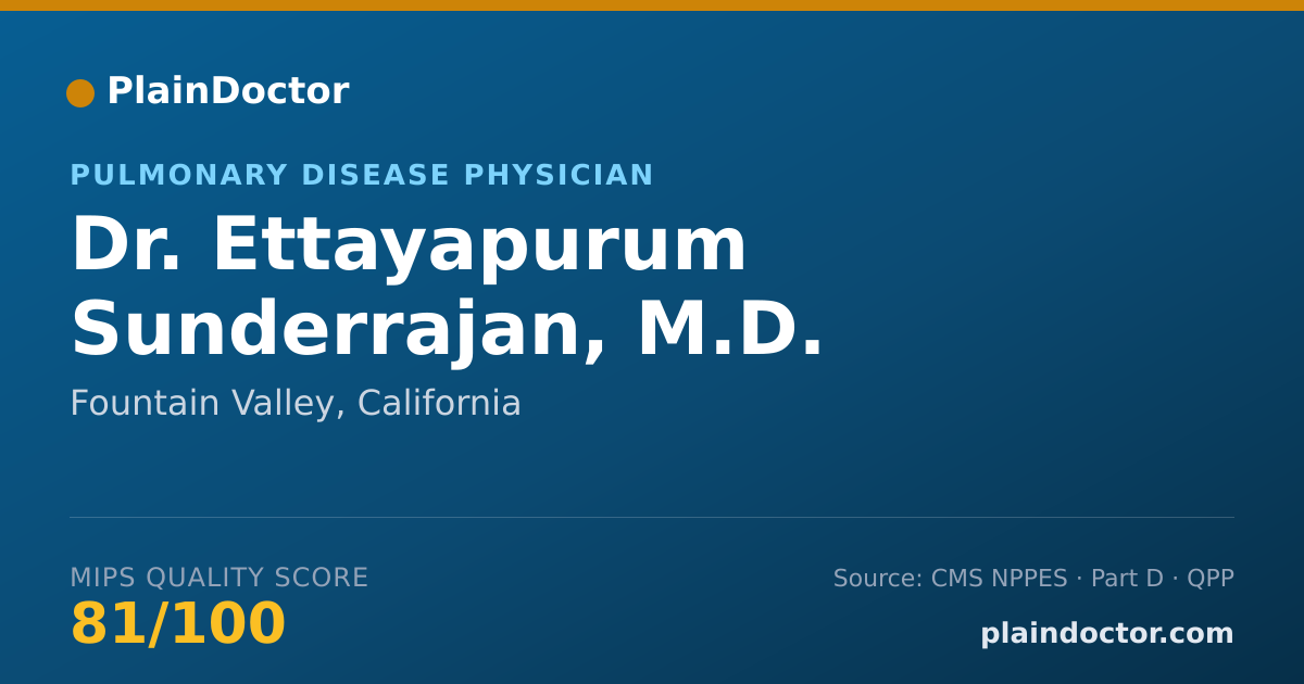 Shareable card for Ettayapurum Sunderrajan, M.D. - Pulmonary Disease Physician, Fountain Valley, CA