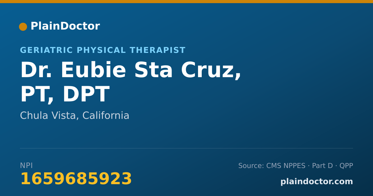 Shareable card for Eubie Sta Cruz, PT, DPT - Geriatric Physical Therapist, Chula Vista, CA