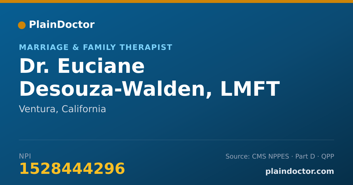 Shareable card for Euciane Desouza-Walden, LMFT - Marriage & Family Therapist, Ventura, CA