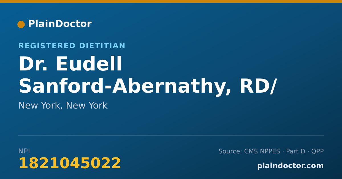 Shareable card for Eudell Sanford-Abernathy, RD/ CDN - Registered Dietitian, New York, NY