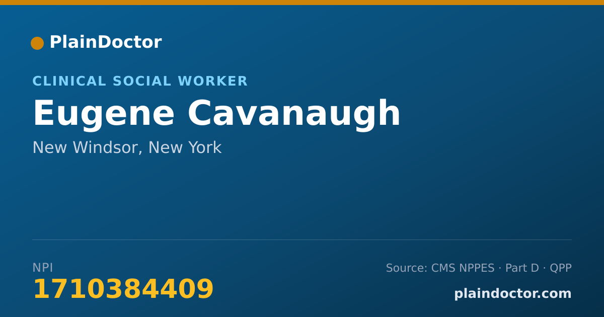 Shareable card for Eugene Cavanaugh - Clinical Social Worker, New Windsor, NY