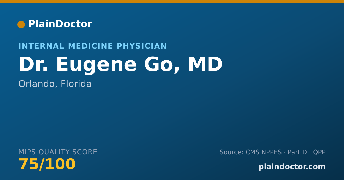 Shareable card for Eugene Go, MD - Internal Medicine Physician, Orlando, FL