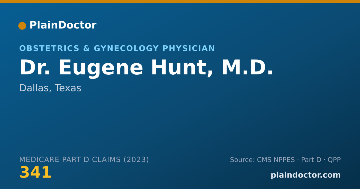 Shareable card for Eugene Hunt, M.D. - Obstetrics & Gynecology Physician, Dallas, TX