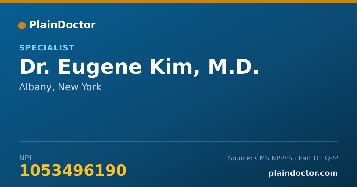 Shareable card for Eugene Kim, M.D. - Specialist, Albany, NY