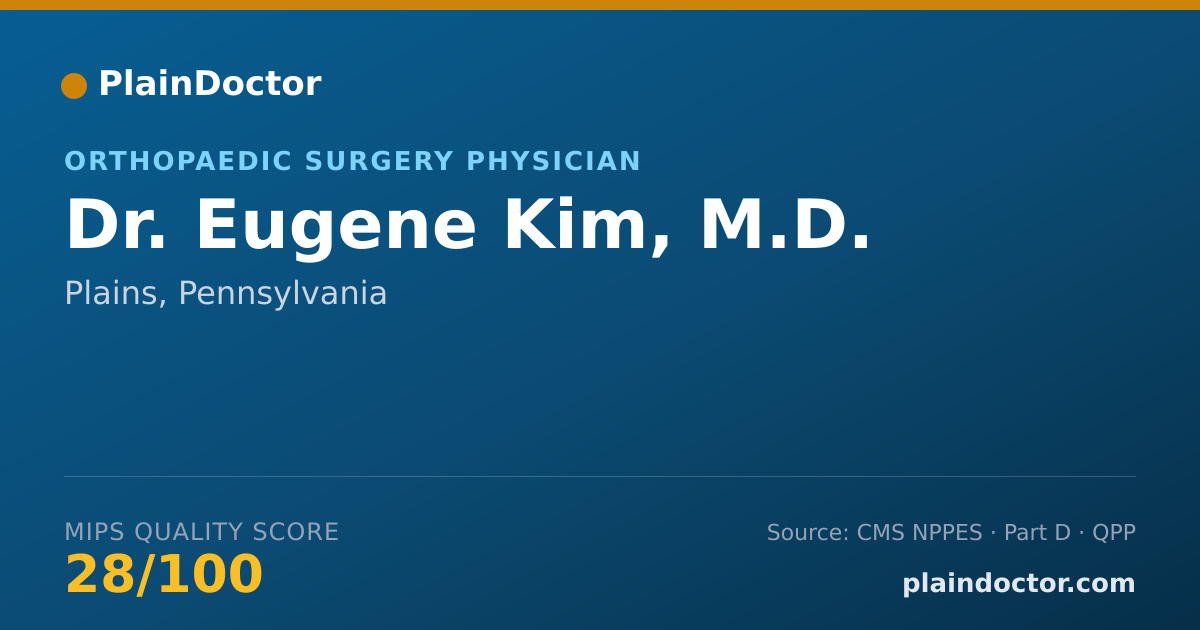 Shareable card for Eugene Kim, M.D. - Orthopaedic Surgery Physician, Plains, PA