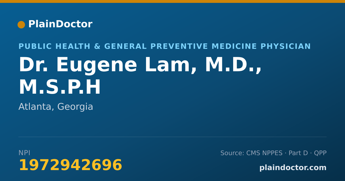 Shareable card for Eugene Lam, M.D., M.S.P.H - Public Health & General Preventive Medicine Physician, Atlanta, GA