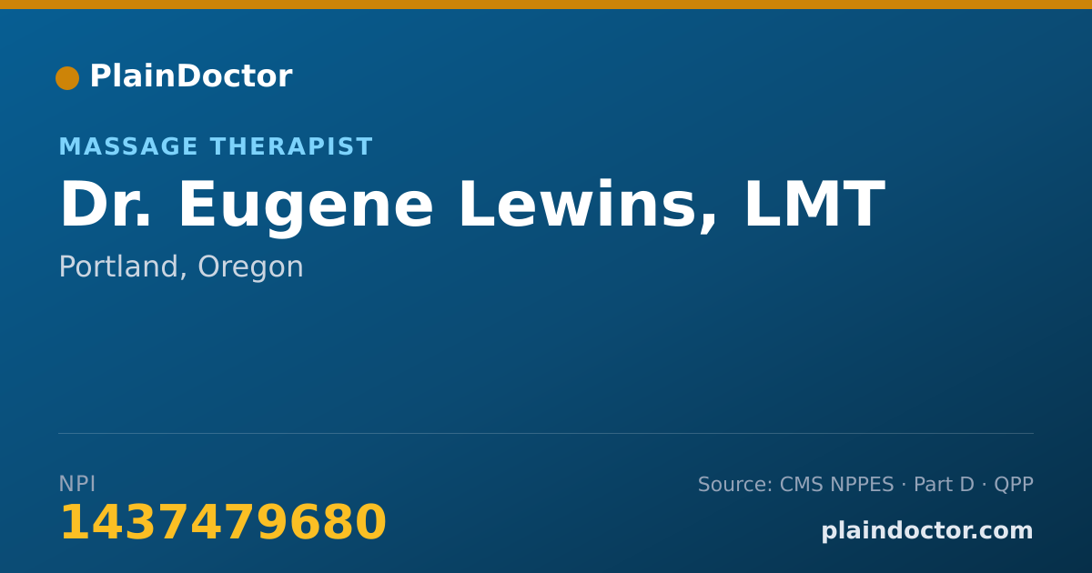 Shareable card for Eugene Lewins, LMT - Massage Therapist, Portland, OR
