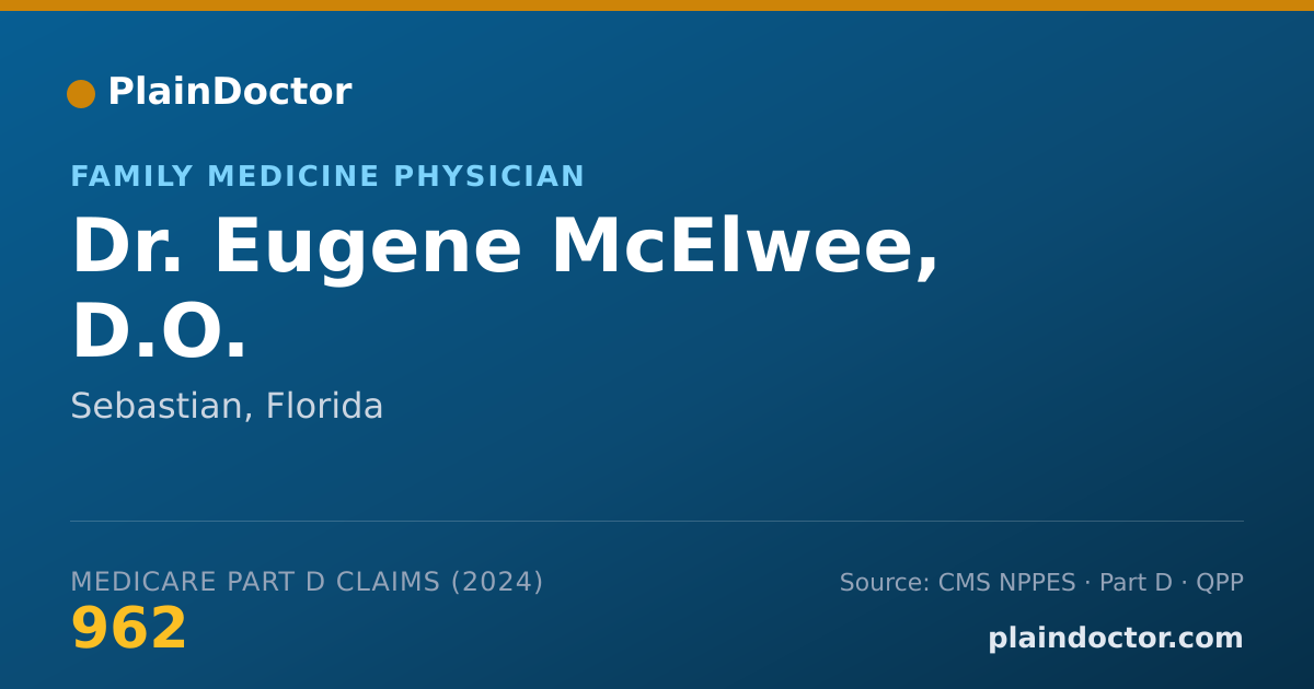 Shareable card for Eugene McElwee, D.O. - Family Medicine Physician, Sebastian, FL