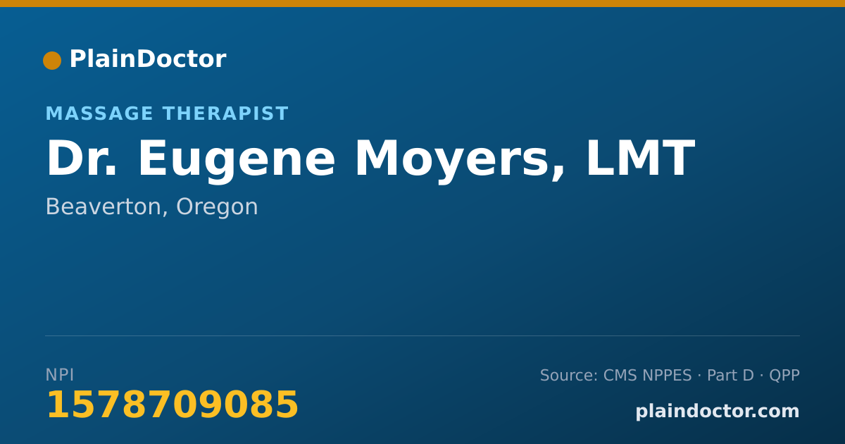 Shareable card for Eugene Moyers, LMT - Massage Therapist, Beaverton, OR
