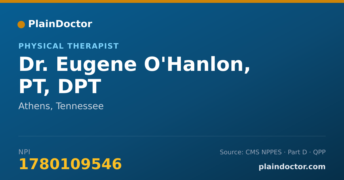 Shareable card for Eugene O'Hanlon, PT, DPT - Physical Therapist, Athens, TN