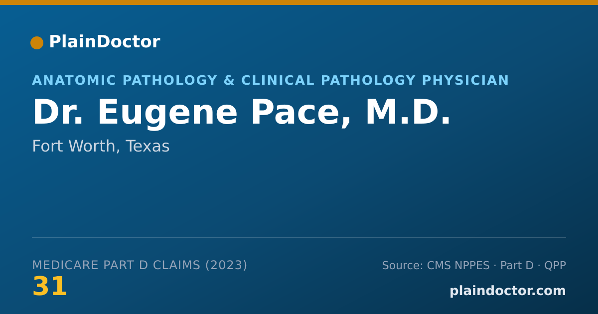 Shareable card for Eugene Pace, M.D. - Anatomic Pathology & Clinical Pathology Physician, Fort Worth, TX
