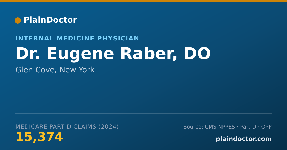 Shareable card for Eugene Raber, DO - Internal Medicine Physician, Glen Cove, NY