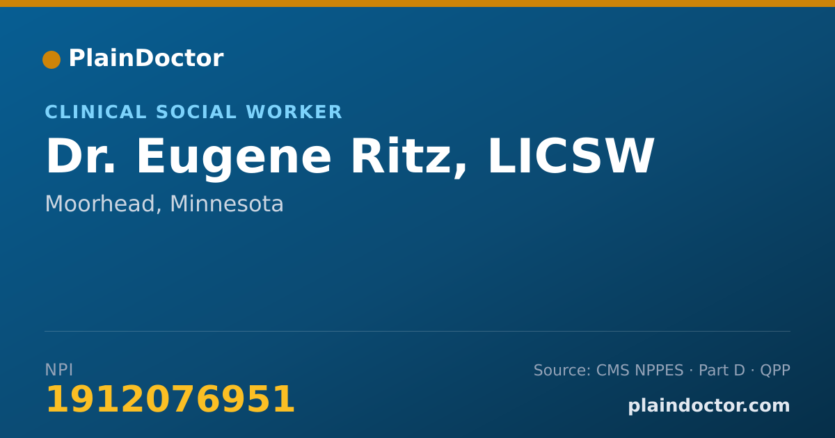 Shareable card for Eugene Ritz, LICSW - Clinical Social Worker, Moorhead, MN