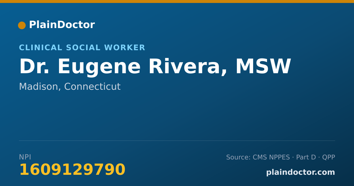 Shareable card for Eugene Rivera, MSW - Clinical Social Worker, Madison, CT