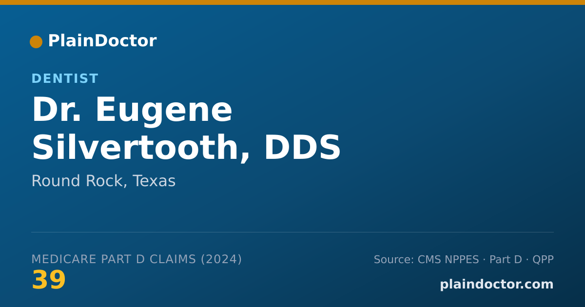 Shareable card for Eugene Silvertooth, DDS - Dentist, Round Rock, TX