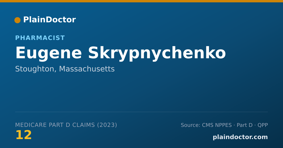 Shareable card for Eugene Skrypnychenko - Pharmacist, Stoughton, MA