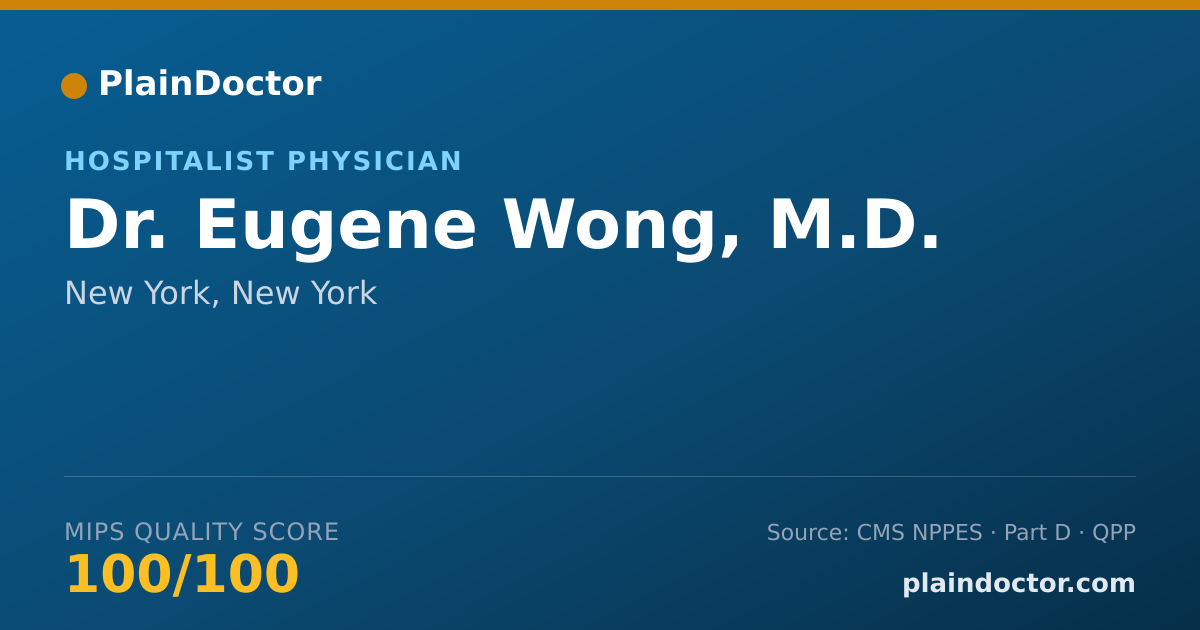 Shareable card for Eugene Wong, M.D. - Internal Medicine Physician, New York, NY