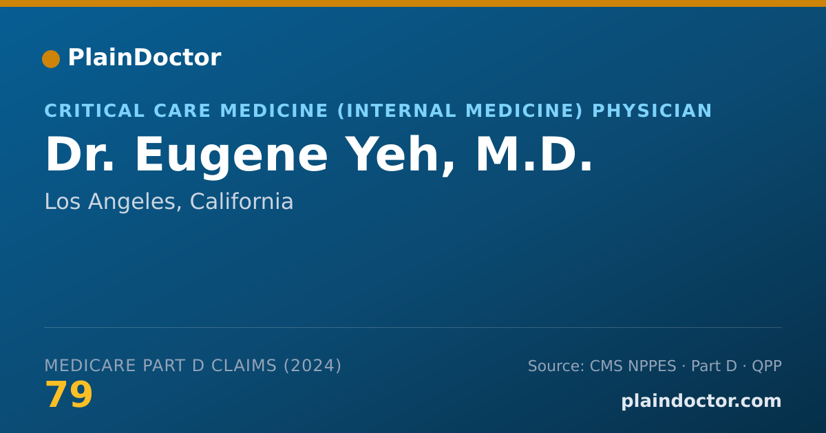 Shareable card for Eugene Yeh, M.D. - Critical Care Medicine (Internal Medicine) Physician, Los Angeles, CA