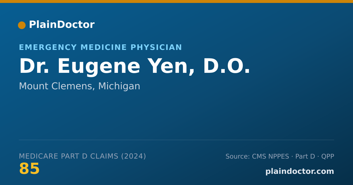 Shareable card for Eugene Yen, D.O. - Emergency Medicine Physician, Mount Clemens, MI