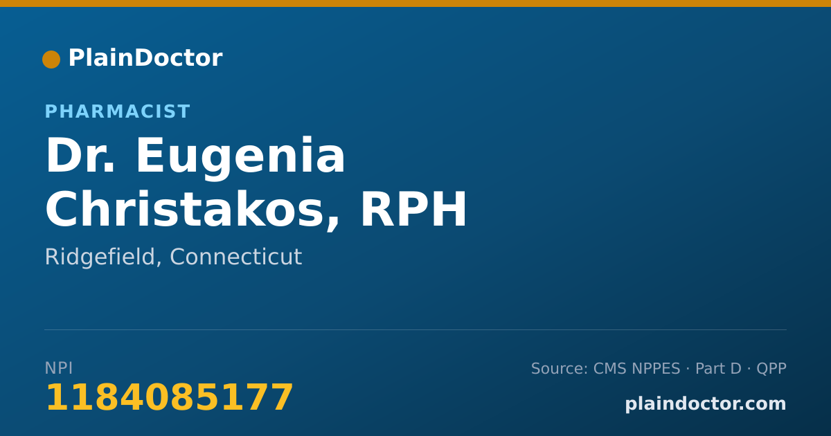 Shareable card for Eugenia Christakos, RPH - Pharmacist, Ridgefield, CT