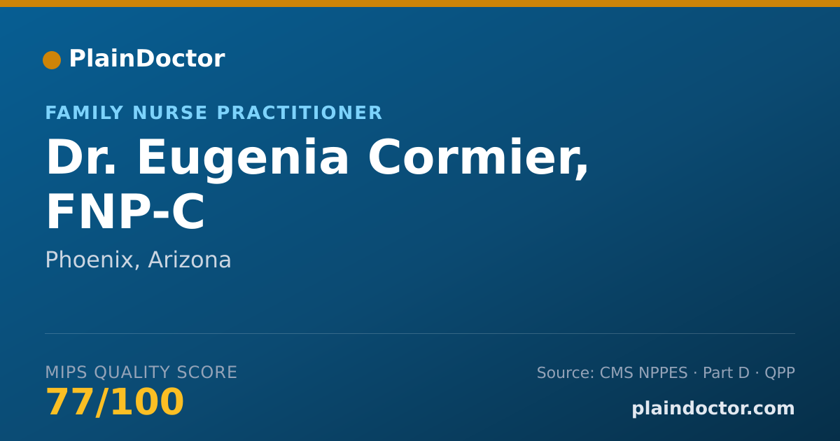 Shareable card for Eugenia Cormier, FNP-C - Family Nurse Practitioner, Phoenix, AZ