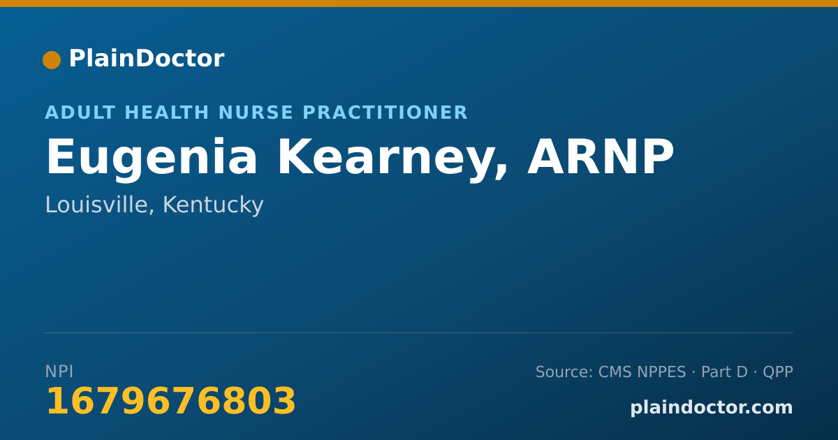 Shareable card for Eugenia Kearney, ARNP - Adult Health Nurse Practitioner, Louisville, KY