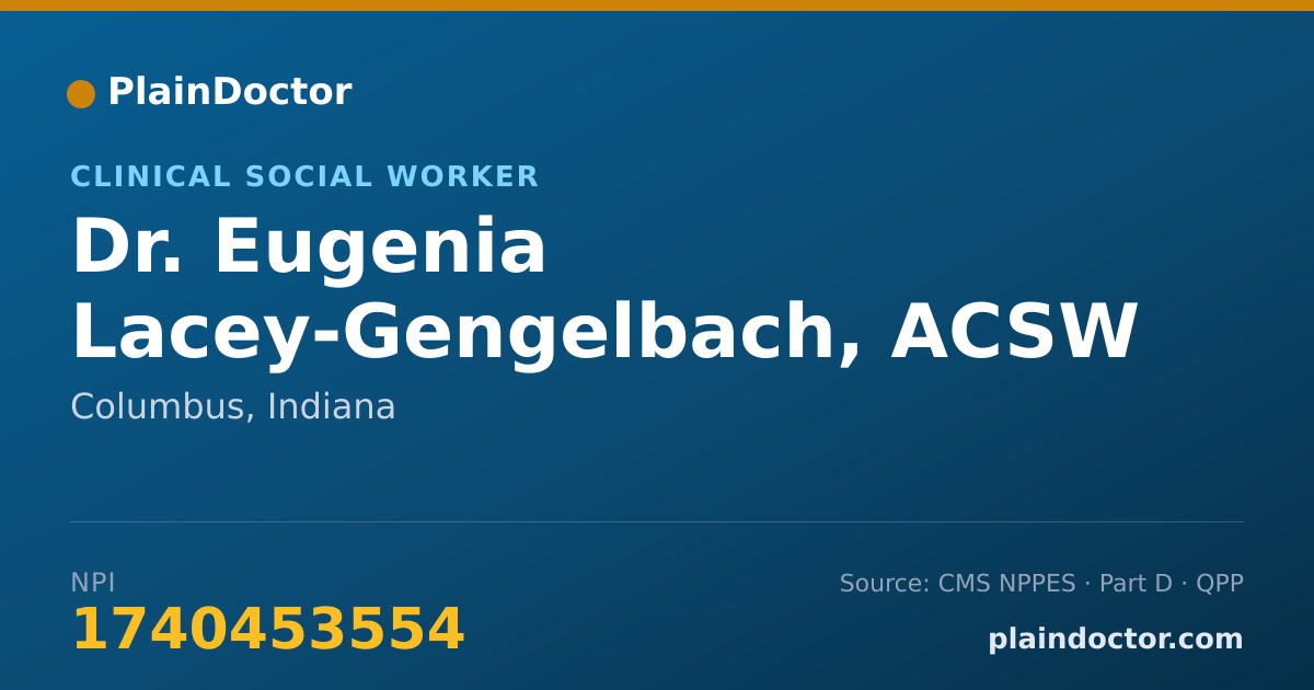Shareable card for Eugenia Lacey-Gengelbach, ACSW LCSW - Clinical Social Worker, Columbus, IN
