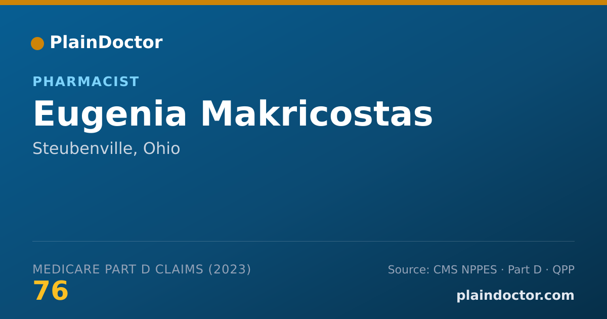 Shareable card for Eugenia Makricostas - Pharmacist, Steubenville, OH