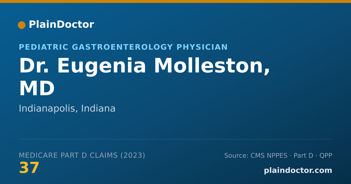 Shareable card for Eugenia Molleston, MD - Pediatric Gastroenterology Physician, Indianapolis, IN
