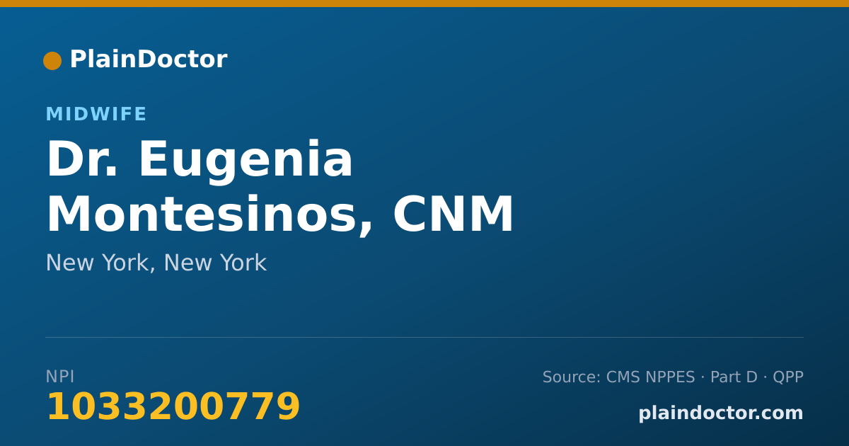 Shareable card for Eugenia Montesinos, CNM - Midwife, New York, NY