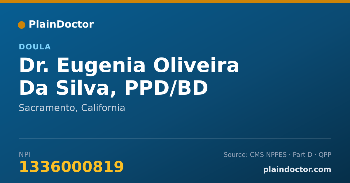 Shareable card for Eugenia Oliveira Da Silva, PPD/BD - Doula, Sacramento, CA