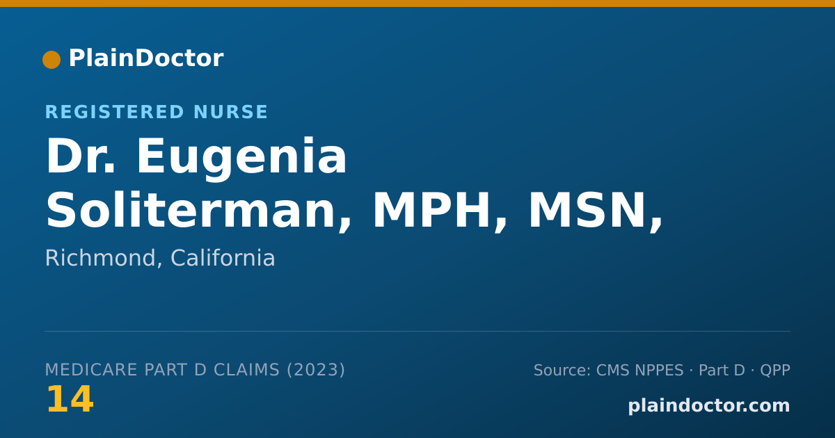 Shareable card for Eugenia Soliterman, MPH, MSN, FNP-BC - Registered Nurse, Richmond, CA