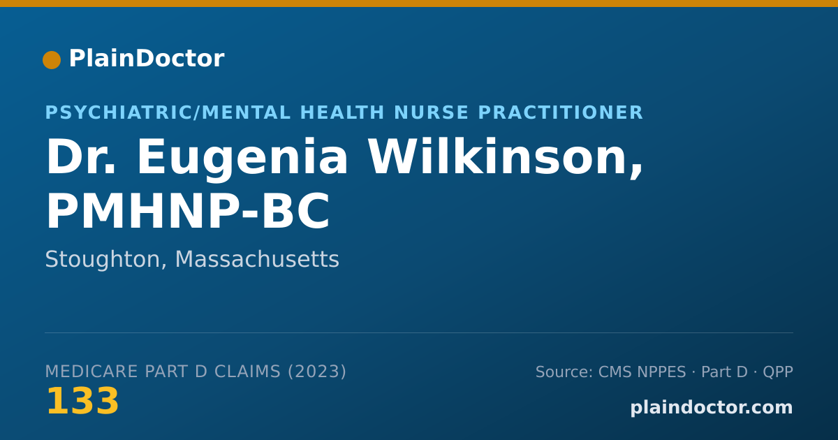 Shareable card for Eugenia Wilkinson, PMHNP-BC - Psychiatric/Mental Health Nurse Practitioner, Stoughton, MA