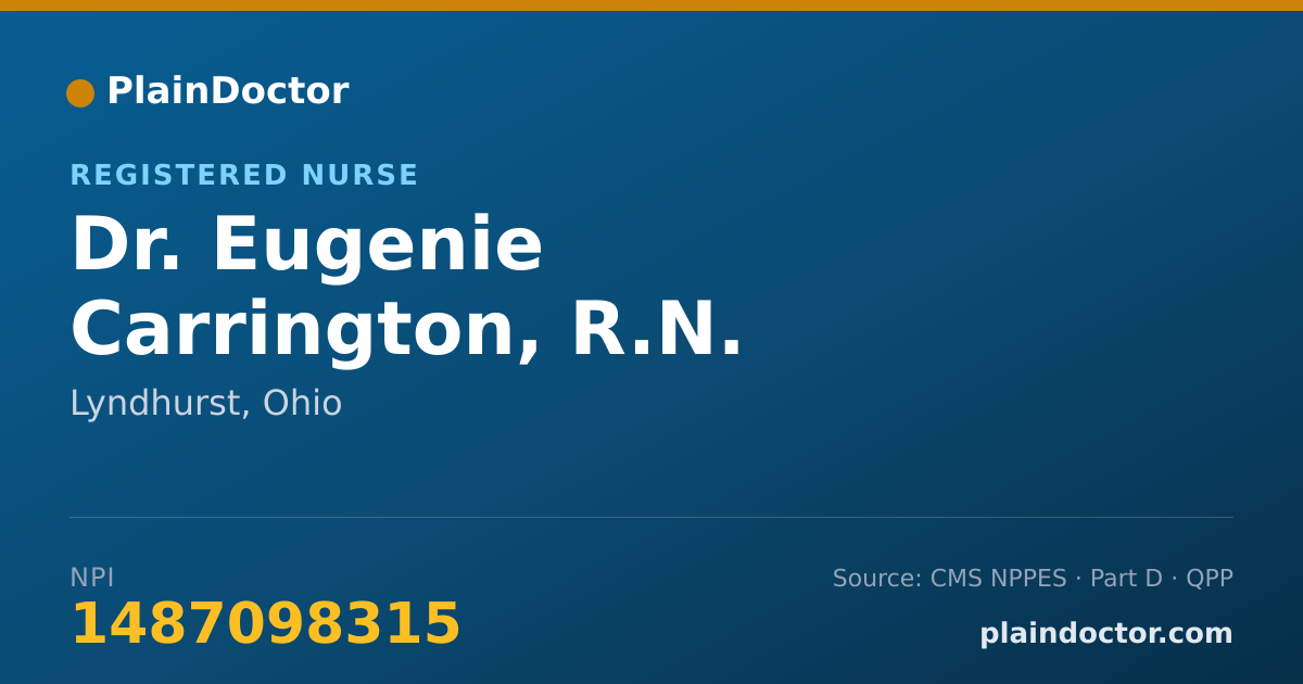 Shareable card for Eugenie Carrington, R.N. - Registered Nurse, Lyndhurst, OH