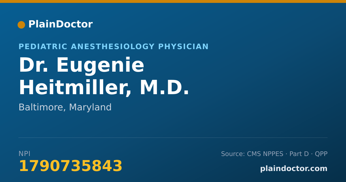 Shareable card for Eugenie Heitmiller, M.D. - Pediatric Anesthesiology Physician, Baltimore, MD