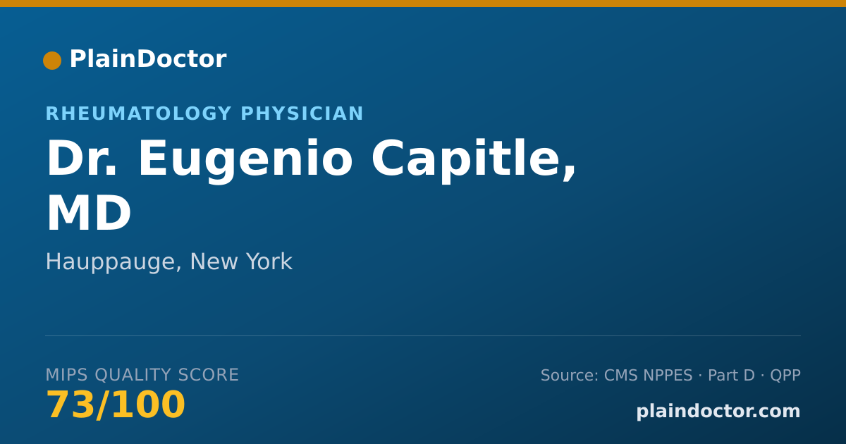 Shareable card for Eugenio Capitle, MD - Rheumatology Physician, Hauppauge, NY