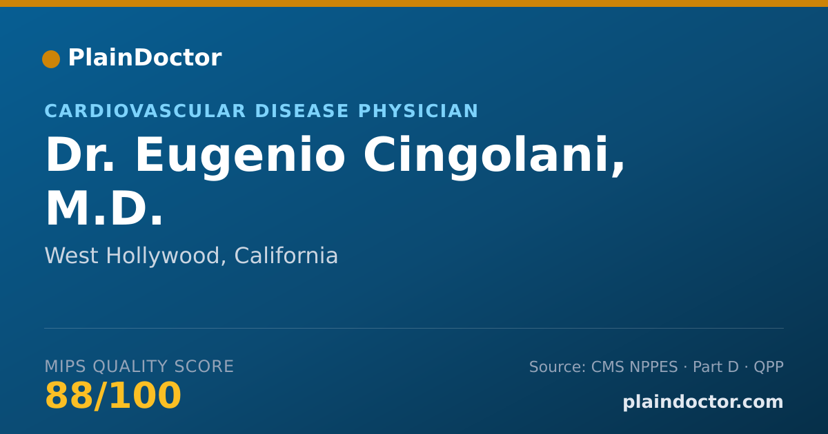 Shareable card for Eugenio Cingolani, M.D. - Cardiovascular Disease Physician, West Hollywood, CA