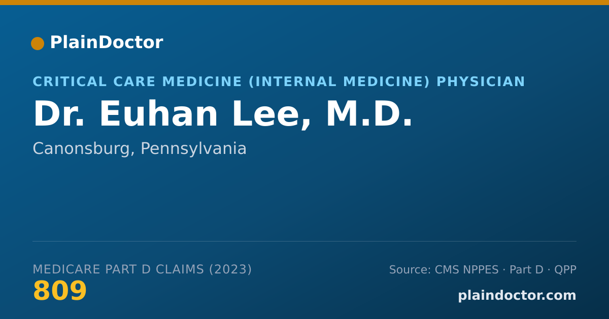 Shareable card for Euhan Lee, M.D. - Critical Care Medicine (Internal Medicine) Physician, Canonsburg, PA