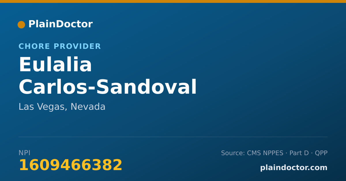 Shareable card for Eulalia Carlos-Sandoval - Chore Provider, Las Vegas, NV