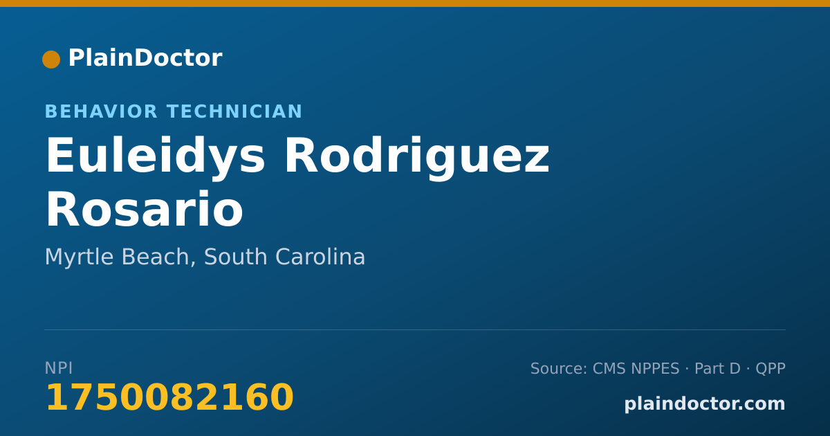 Shareable card for Euleidys Rodriguez Rosario - Behavior Technician, Myrtle Beach, SC