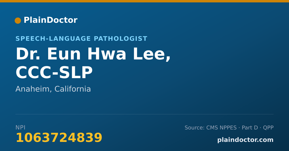 Shareable card for Eun Hwa Lee, CCC-SLP - Speech-Language Pathologist, Anaheim, CA