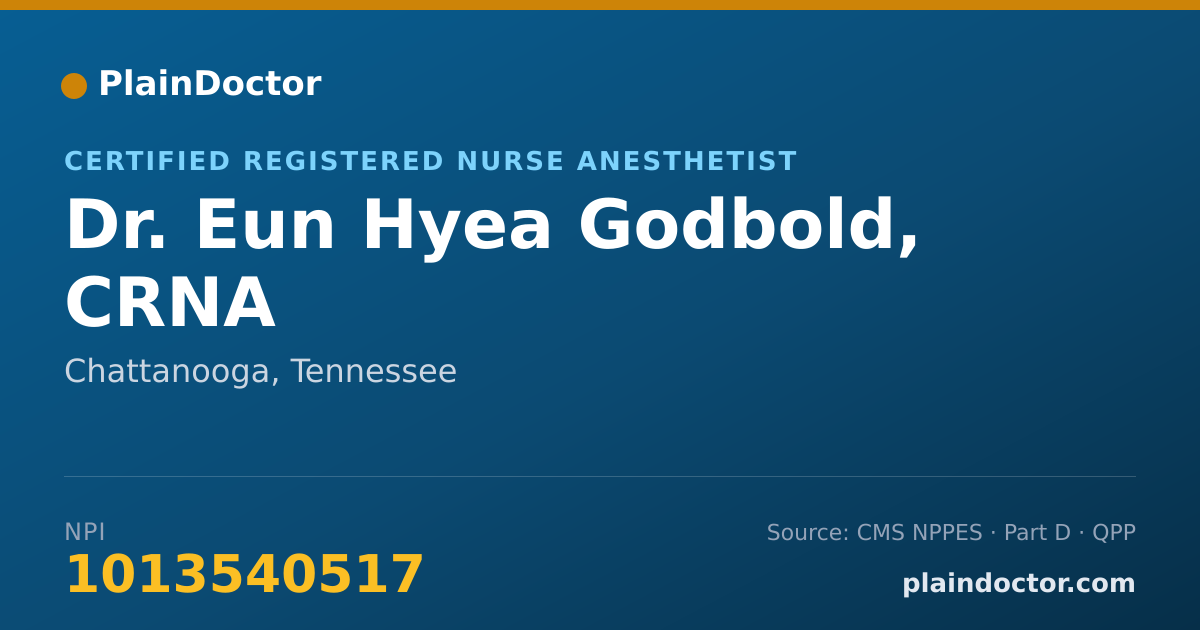 Shareable card for Eun Hyea Godbold, CRNA - Certified Registered Nurse Anesthetist, Chattanooga, TN
