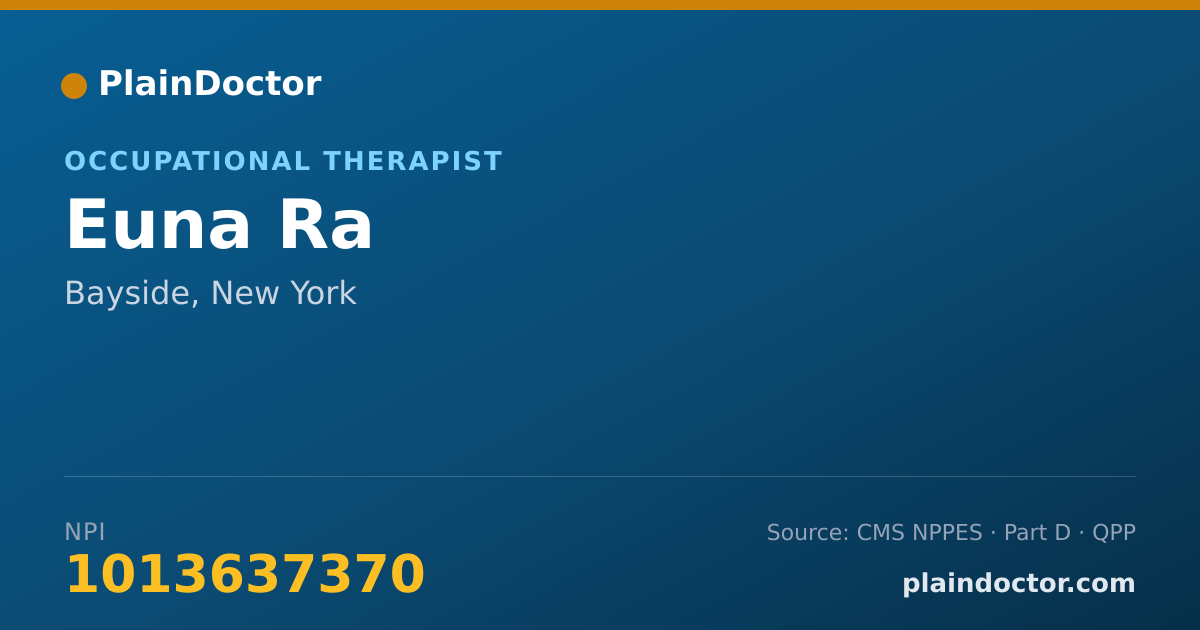 Shareable card for Euna Ra - Occupational Therapist, Bayside, NY