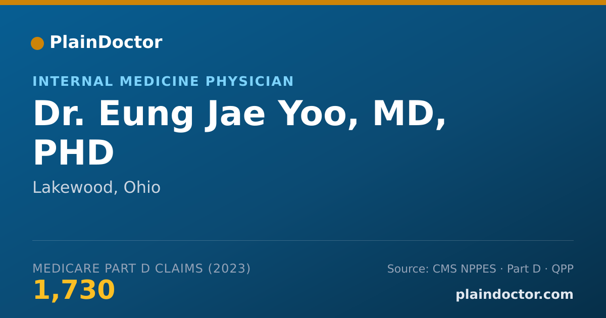 Shareable card for Eung Jae Yoo, MD, PHD - Internal Medicine Physician, Lakewood, OH