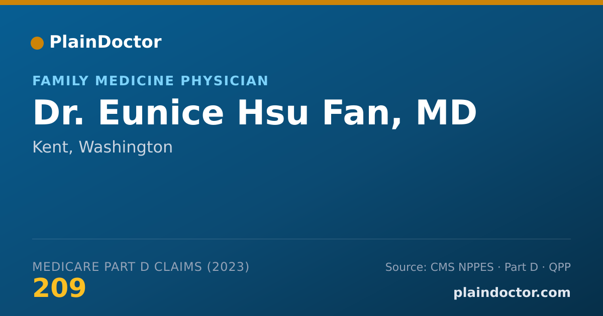 Shareable card for Eunice Hsu Fan, MD - Family Medicine Physician, Kent, WA