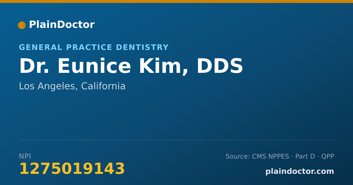 Shareable card for Eunice Kim, DDS - General Practice Dentistry, Los Angeles, CA