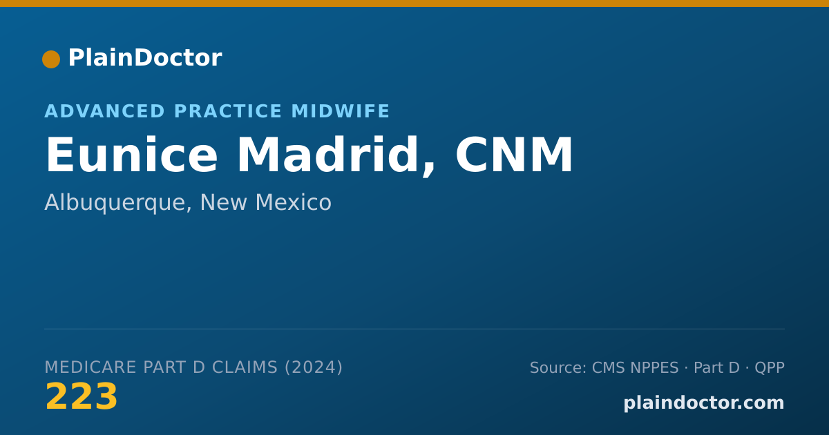 Shareable card for Eunice Madrid, CNM - Advanced Practice Midwife, Albuquerque, NM