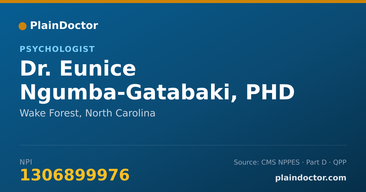 Shareable card for Eunice Ngumba-Gatabaki, PHD - Psychologist, Wake Forest, NC