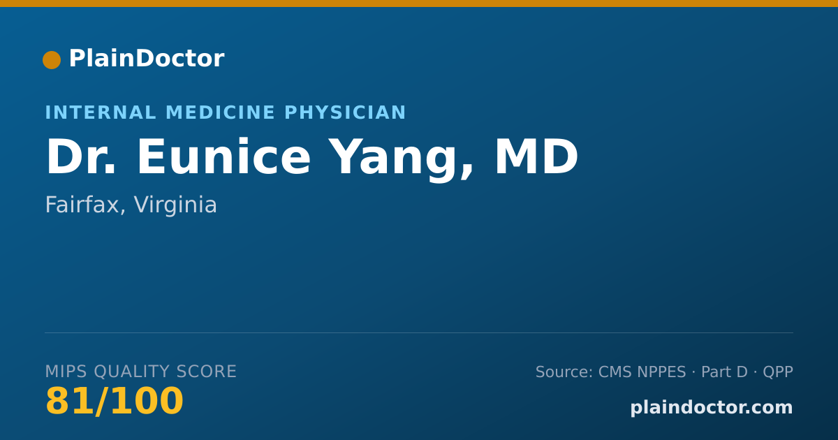 Shareable card for Eunice Yang, MD - Internal Medicine Physician, Fairfax, VA